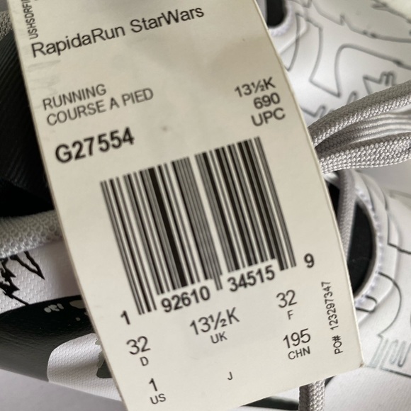 Adidas RapidRun Starwars Kids Size 1 - Picture 8 of 8